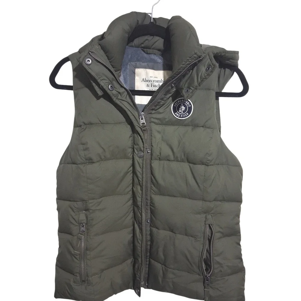 Y2k Abercrombie &‎ Fitch Women's size Large Puffer Streetwear Prep Academia Vest